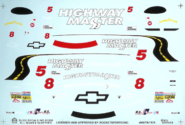 Slixx Decals #5/8 HIGHWAY MASTERS '95/'96 ROCKETSPORTS CAMAROS