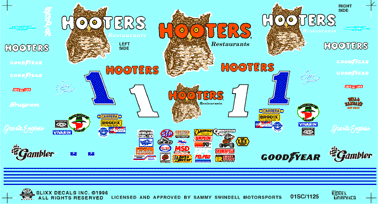 Slixx Decals #1 HOOTERS SPRINT CAR