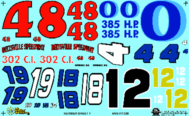 Slixx Decals Number Sheet W/ Various Numbers