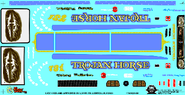 Slixx Decals TROJAN HORSE MUSTANG FUNNY CAR