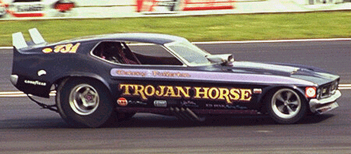 Slixx Decals TROJAN HORSE MUSTANG FUNNY CAR