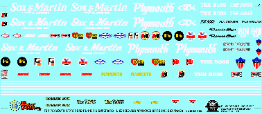 Slixx Decals SOX & MARTIN PLYMOUTH GTX'S & SUPERBIRD