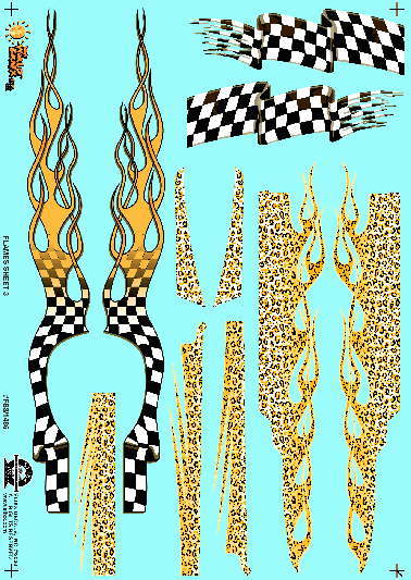 Slixx Decals FLAME SHEET #3