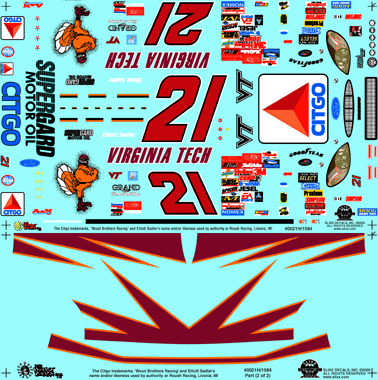 Slixx Decals 2000 #21 VIRGINIA TECH
