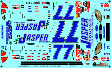 Slixx Decals 2001 #77 JASPER TAURUS