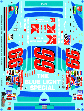 Slixx Decals 2001 #66 BLUE LIGHT SPECIAL