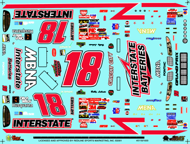 Slixx Decals 2001 #18 INTERSTATE PONTIAC-BOBBY LABONTE