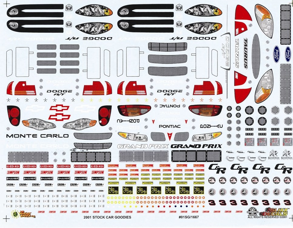 Slixx Decals 01 STOCK CAR GOODIES