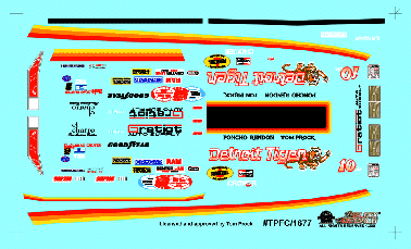 Slixx Decals Tom Prock's Detroit Tiger Monza Funny Car
