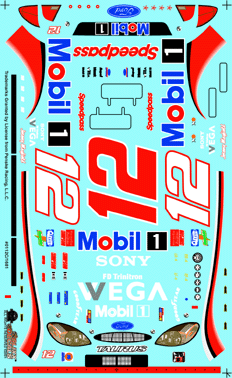 Slixx Decals 2001 #12 MOBIL ONE SONY VEGA
