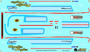 Slixx Decals Candies and Hughes '69 Barracuda Funny Car