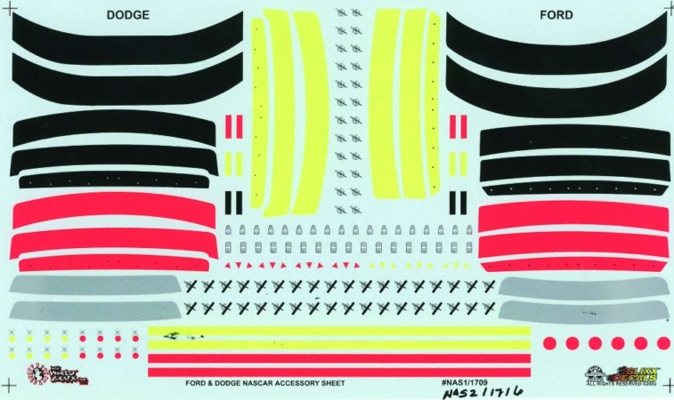 Slixx Decals Nascar Accessory Sheet for Ford & Dodge