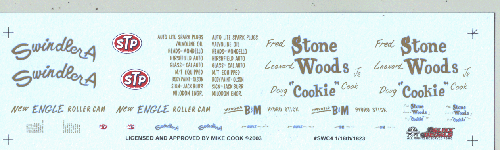 Slixx Decals Stone Woods & Cook Black '41 Willys 1/18th scale 