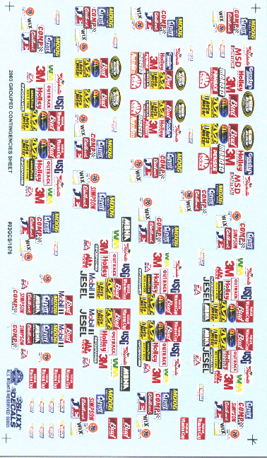 Slixx Decals 2003 GROUPED CONTINGENCY SHEET