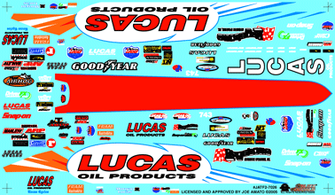 Slixx Decals JOE AMATO'S LUCAS OIL TOP FUEL DRAGSTER
