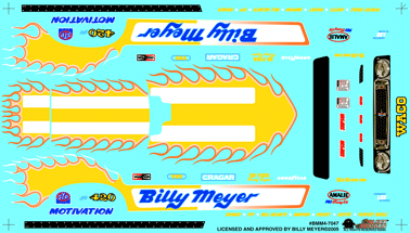 Slixx Decals BILLY MEYER FLAME RAM AIR MUSTANG