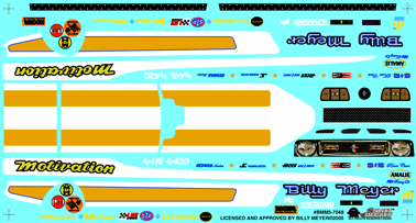 Slixx Decals BILLY MEYER FLAME RAM AIR MUSTANG