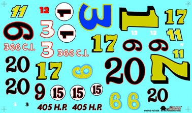 Slixx Decals NUMBER SHEET 