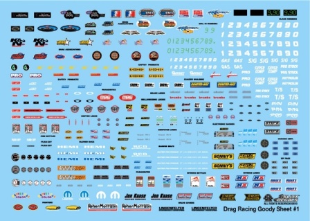 Slixx 7141 Drag Racing Goody Sheet #1 Drag decal