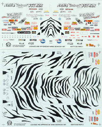 Slixx Decals ARNIE BESWICK'S '64 GTO PRO MOD TAMELESS TIGER