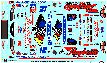 #12 RAYBESTOS TRANS AM MUSTANG Slixx Decals