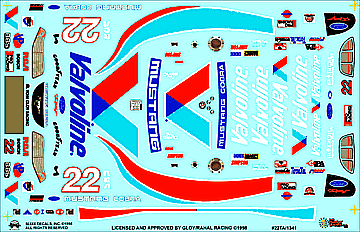 #22 VALVOLINE TRANS AM MUSTANG Slixx Decals