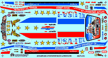 Slixx Decals '78 USA 1 CORVETTE FUNNY CAR - BRUCE LARSON