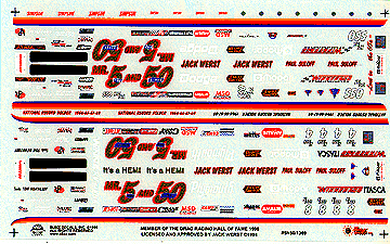 SLIXX DECALS MR. 5& 50 MOPAR SUPERSTOCK