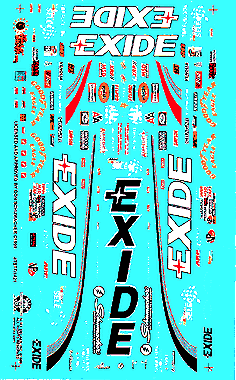Slixx Decals 99 EXIDE TOP FUEL DRAGSTER
