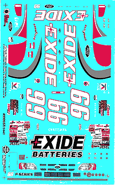 Slixx Decals 99 #99 EXIDE BATTERIES SUPERTRUCK