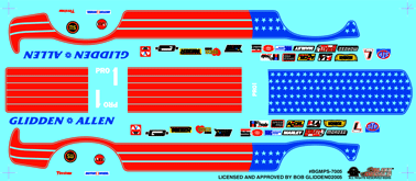 Slixx Decals BOB GLIDDEN'S STARS & STRIPES MUSTANG PRO STOCK
