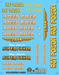 Slixx 8016 Gasser Mini Sheet #2 Drag decal 